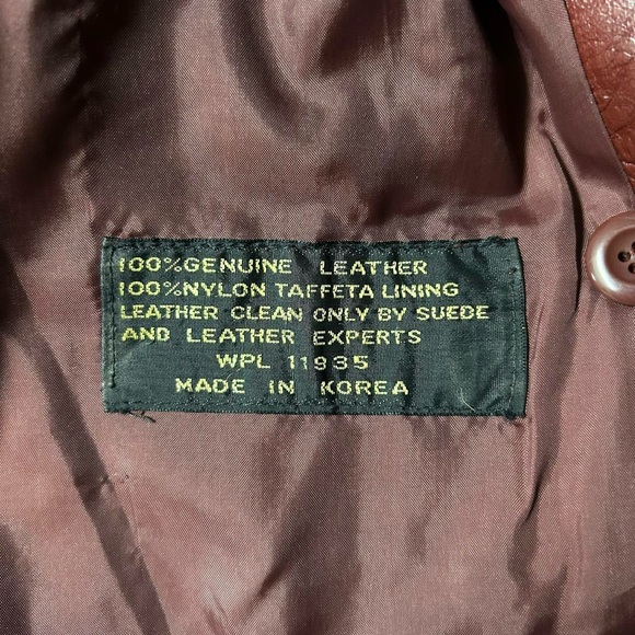 Vintage 70s Genuine Leather Burgundy Jacket - Picture 5 of 9